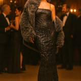 Topshop Crushed Bias Maxi Slip In Sheer Metallic