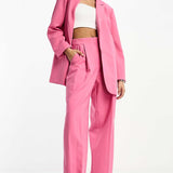Asos Edition Oversized Longline Blazer & Trouser Co-Ord In Pink