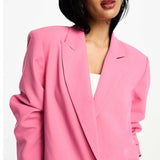 Asos Edition Oversized Longline Blazer & Trouser Co-Ord In Pink