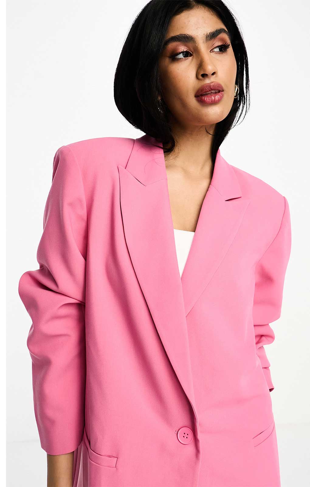 Asos Edition Oversized Longline Blazer & Trouser Co-Ord In Pink