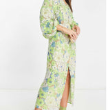 Asos Edition Sequin Wrap Midi Dress In Floral Print product image