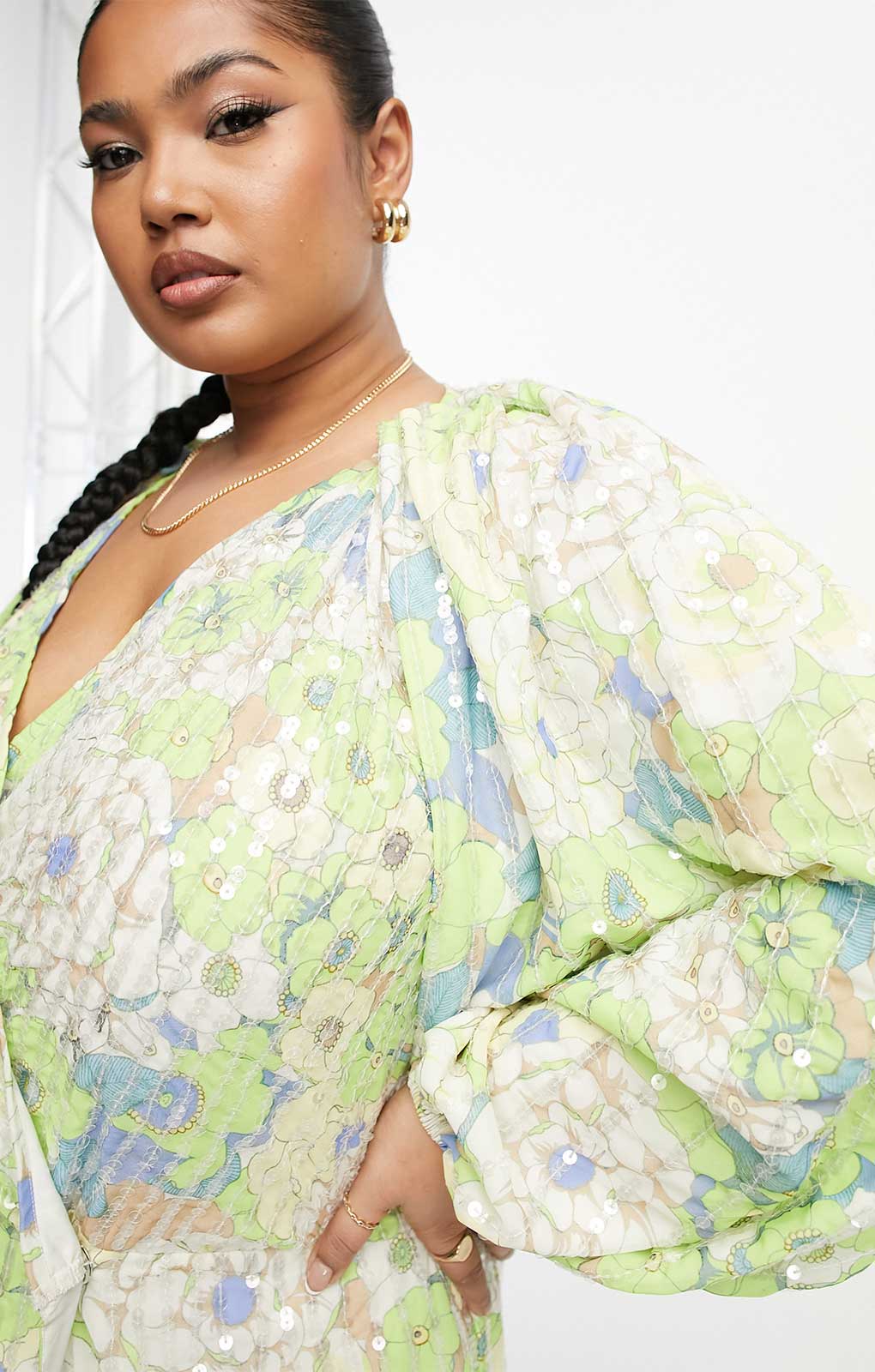 asos edition sequin wrap midi dress ASOS EDITION floral sequin wrap mini dress in white and silver