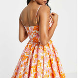 Asos Luxe Fan Detail Mini Cami Dress In 60S Floral product image