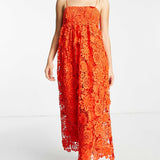 Asos Edition 3D Floral Cami Midi Dress In Red product image