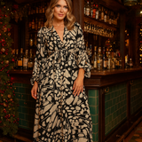 Topshop Peplum Frill Midi Dress In Mono Print