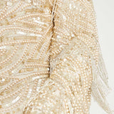 Asos Edition Curve V Neck Embellished Mini Shift Dress With Fringe In Gold product image