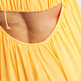 Asos Design Channel Detail Halter Neck Trapeze Tiered Maxi Dress In Bright Orange
