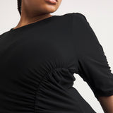 Simply Be Black Slinky Ruched Midi Dress product image