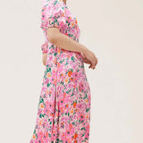 M&S Floral Satin Midaxi Tea Dress