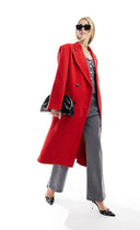 Asos Design Twill Dad Wool Mix Coat in Red