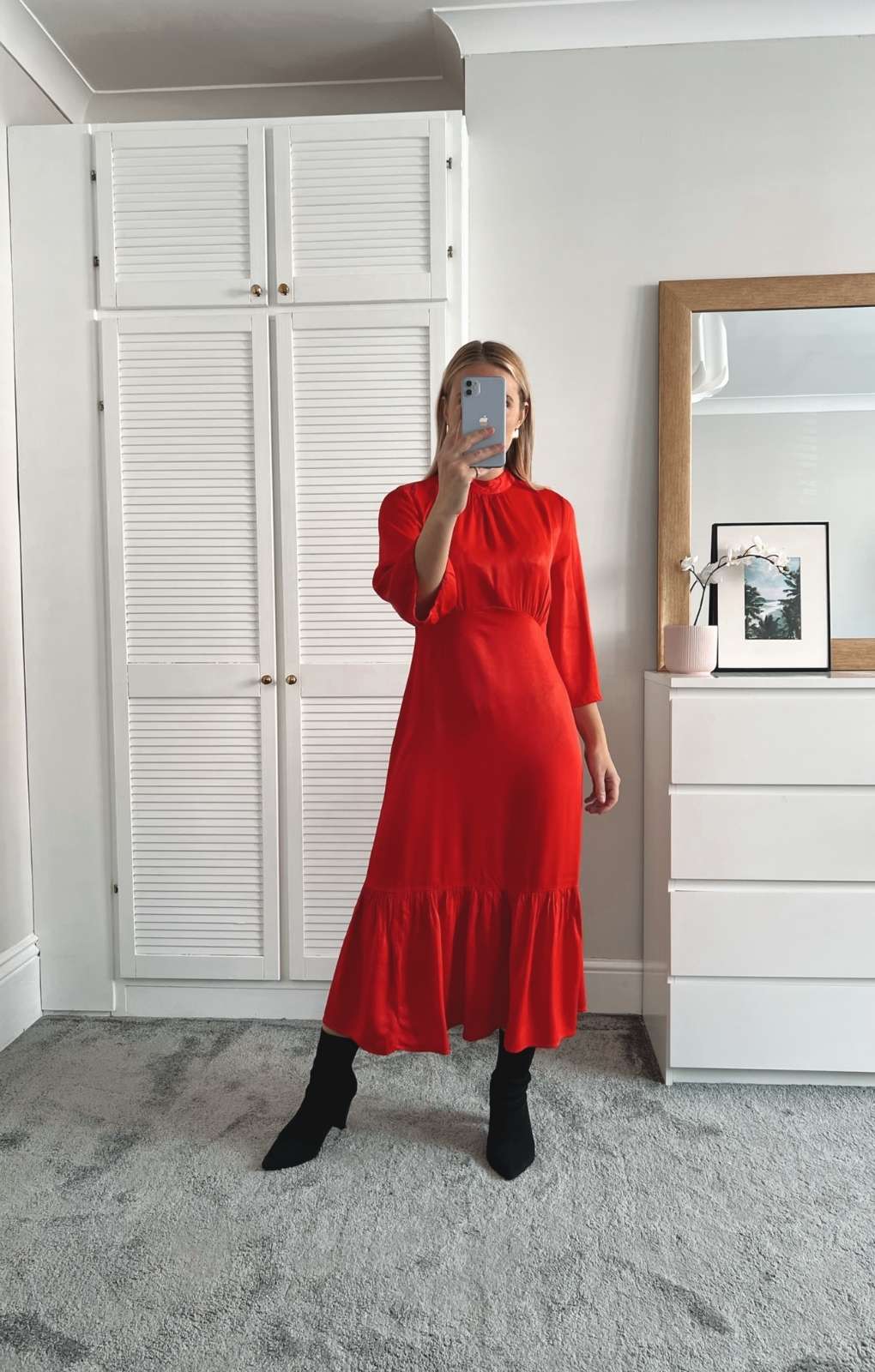 ghost red dress Ghost + Winnie Satin Maxi Dress Red