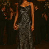 Topshop Cowl Neck Maxi Slip Dress In Metallic Animal Print