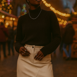 Topshop Tall Leather Look Denim Styled Mini Skirt In Ecru