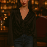 Topshop Ring Detail Top In Black