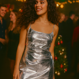 Nasty Gal Crackle Faux Leather Strappy Mini Dress