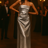 Topshop Bandeau Metallic Midi Dress In Silver