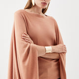 Karen Millen Cashmere Blend Drama Sleeve Slash Neck Knit Top product image