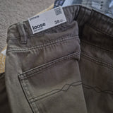 Pimkie Low Rise Wide Leg Cargo Jeans In Khaki