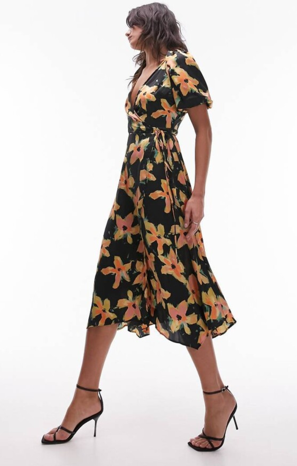 Rent Topshop Wrap Detail Midi Dress In Floral Print | Hirestreet Rent Topshop Wrap Detail Midi Dress In Floral Print | Hirestreet