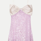 Harmur Big Bow Dress Lilac sequins