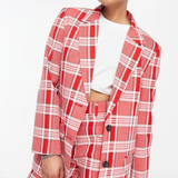 ASOS DESIGN Tall Mix & Match Slim Boy Suit Blazer In Red Check