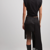 NA-KD x Josefine Hj Fringe Mini Skirt In Black
