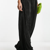 Bolongaro Trevor Velvet Plisse Flared Trouser In Black