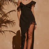 Runaway the Label Vacanza Black Ruffle Maxi Dress