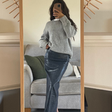 Topshop Denim Stretchy Maxi Skirt In Coated Indigo