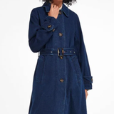 Barbour Denim Somerland Trench Jacket In Dark Wash