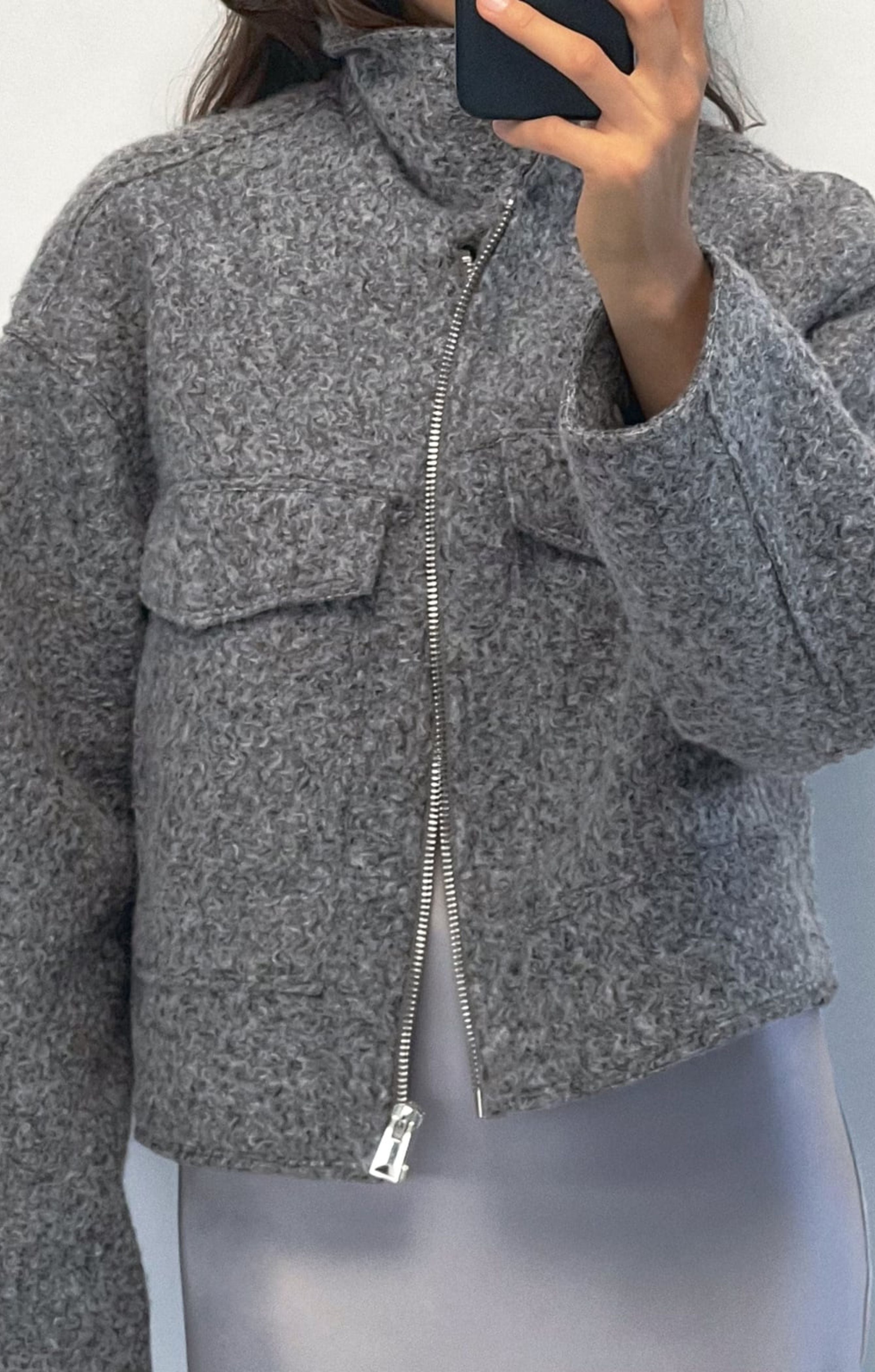 Zara Bouclé Cropped Jacket