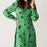 M&S Star Print V-Neck Midi Tea Dress