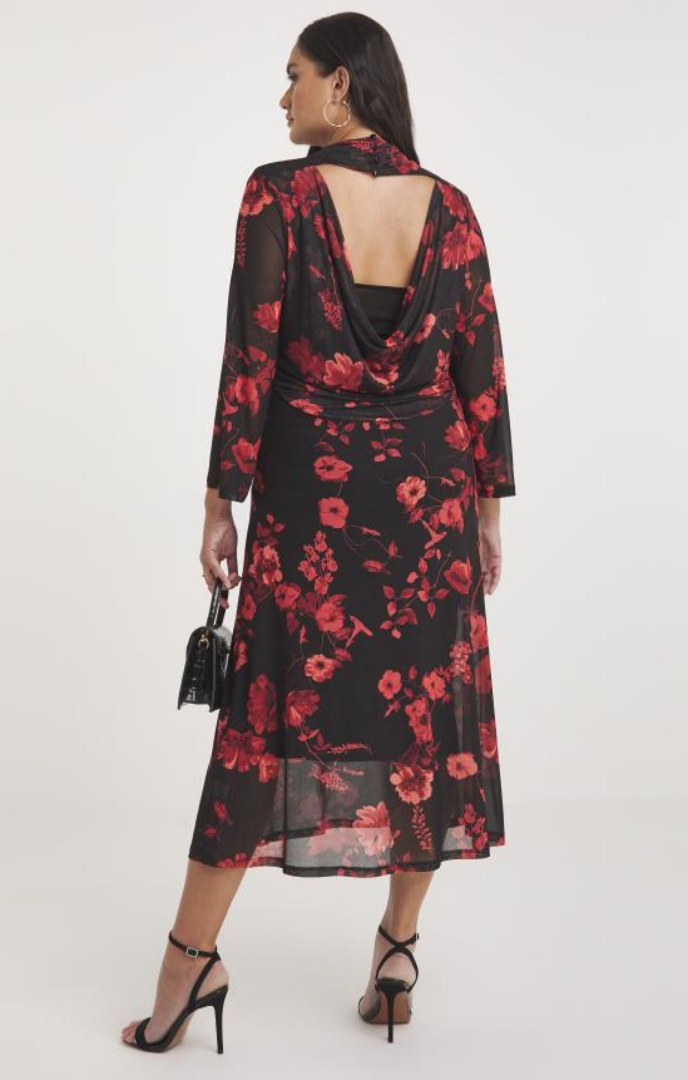 Joanna Hope Printed Mesh Midi Dress