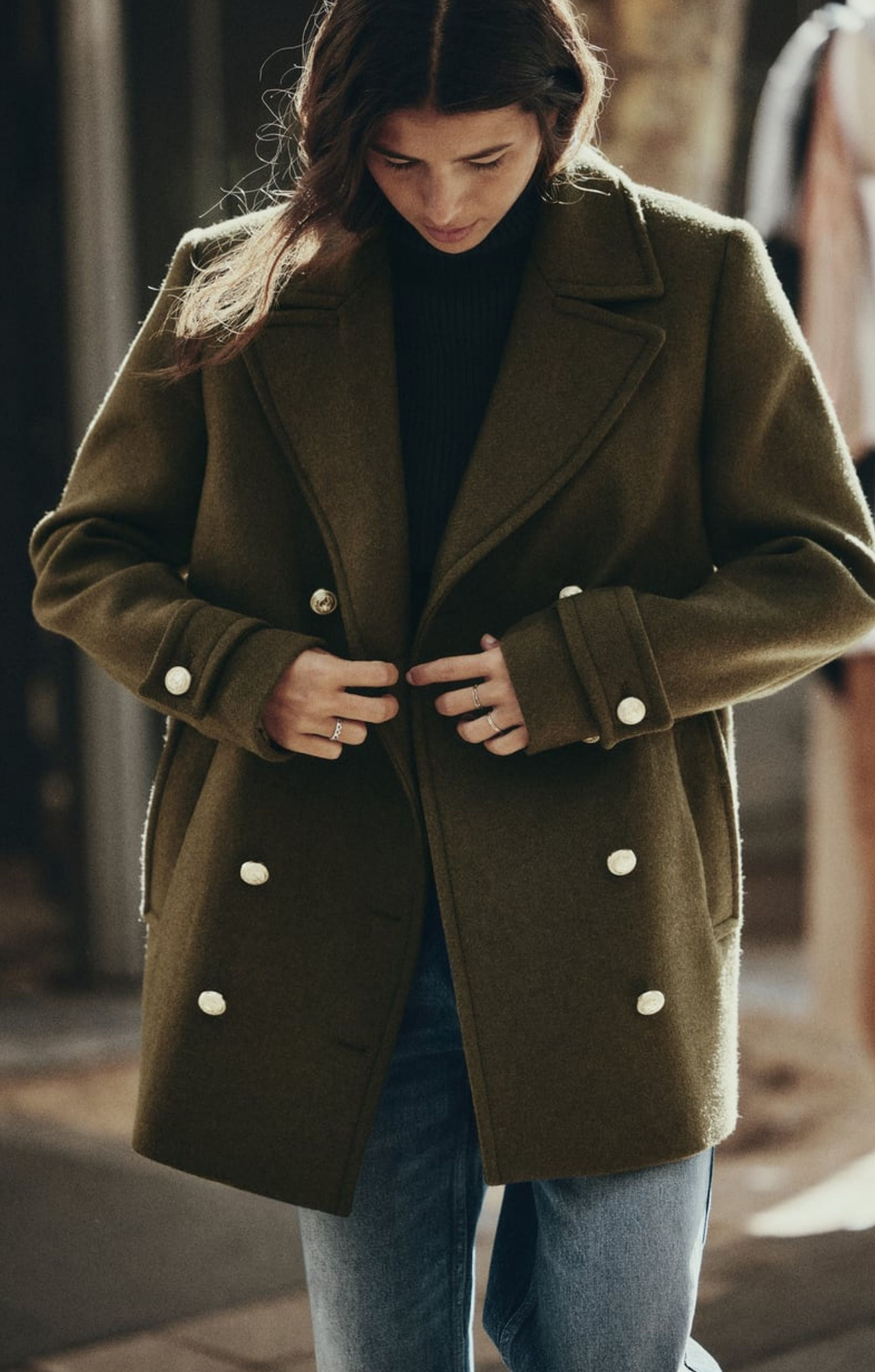 Zara Wool Blend Double-Breasted Coat product image