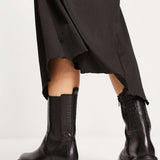 London Rebel Leather Wide Fit Chunky Chelsea Boot In Black Croc