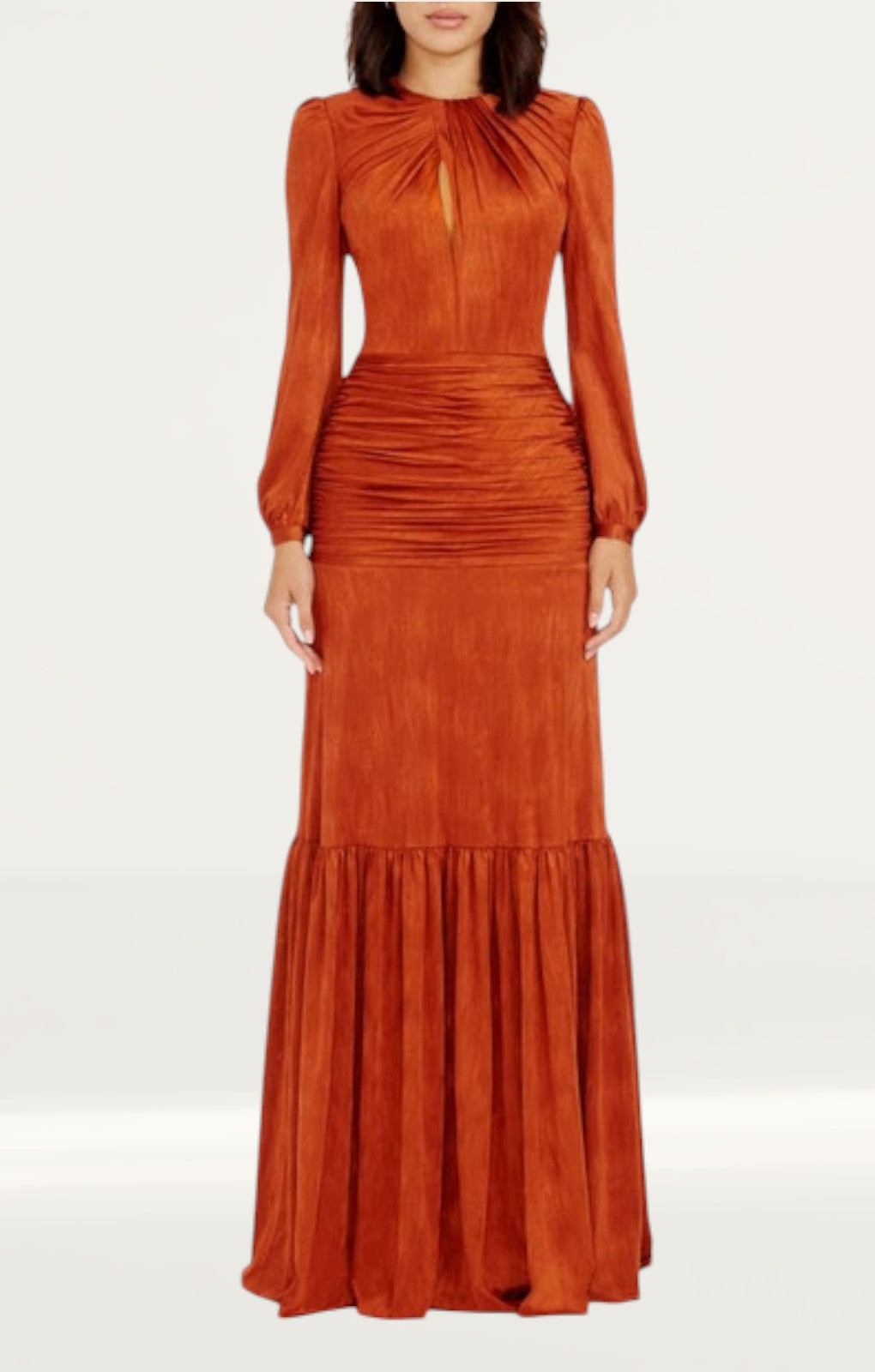 Dress The Population Lucille Maxi Dress in Burnt Orange