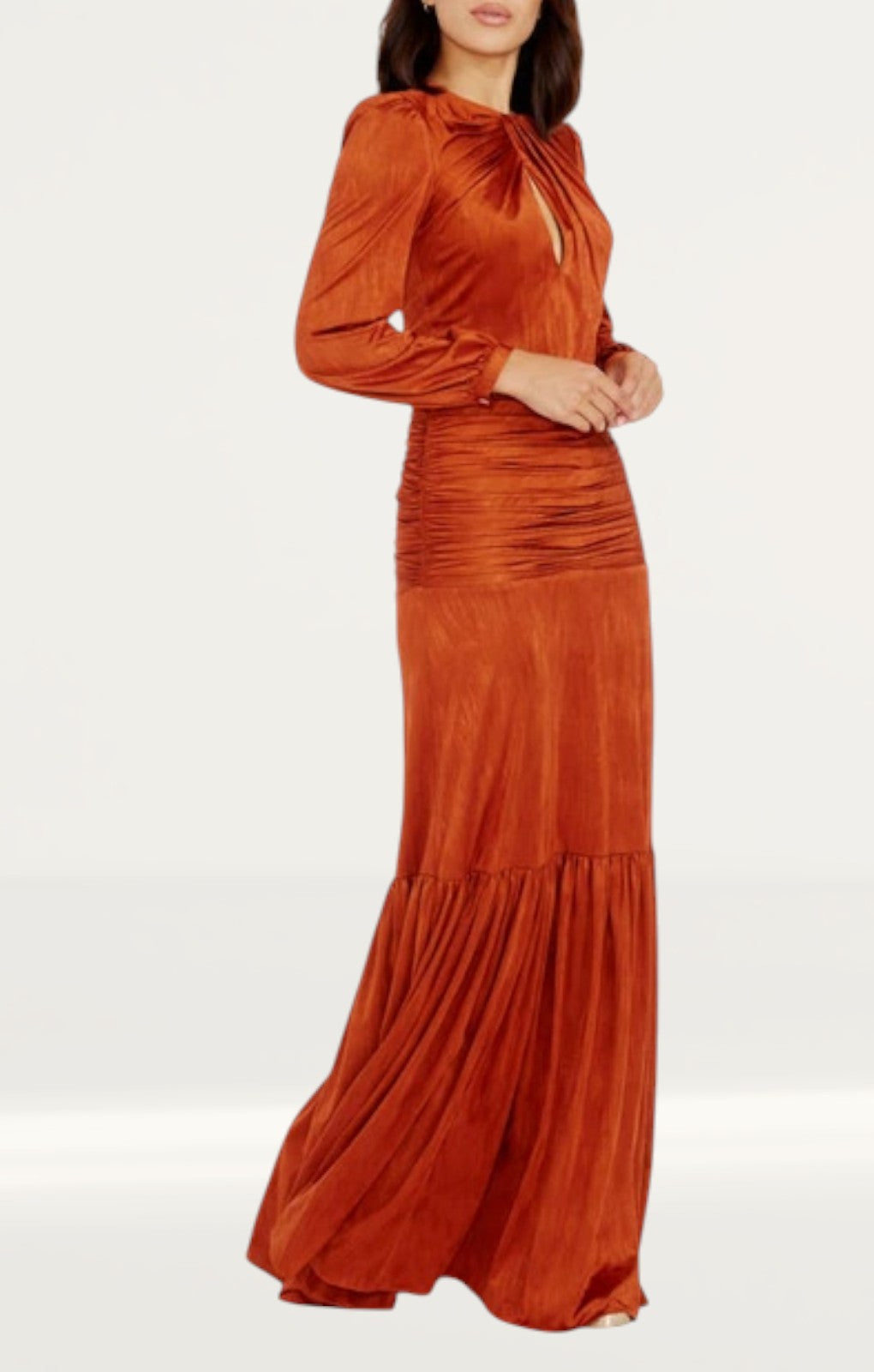 Dress The Population Lucille Maxi Dress in Burnt Orange