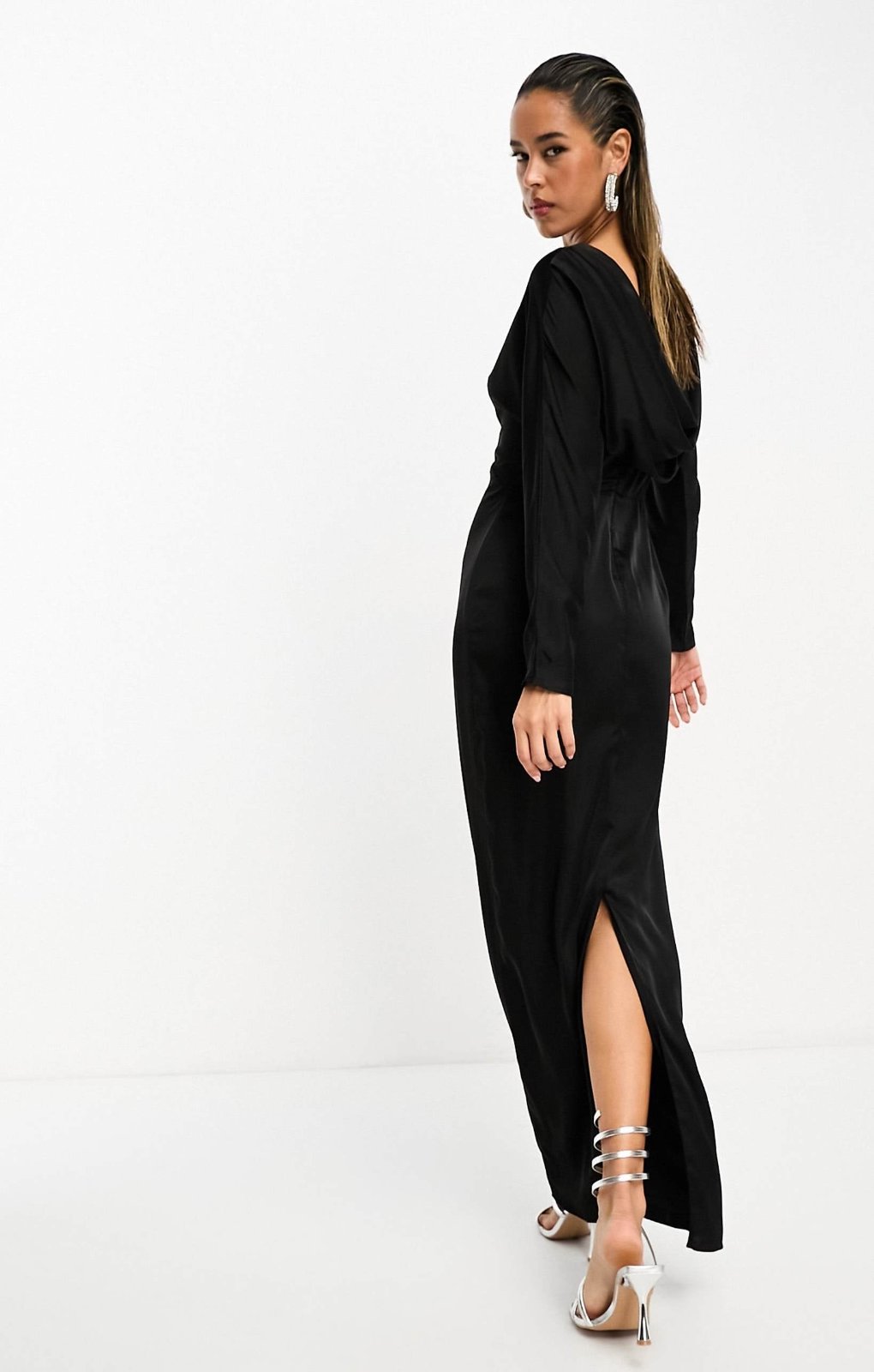 TFNC Cowl Neck Maxi Dress In Black