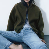 Zara Soft Bomber Jacket With Stoppers