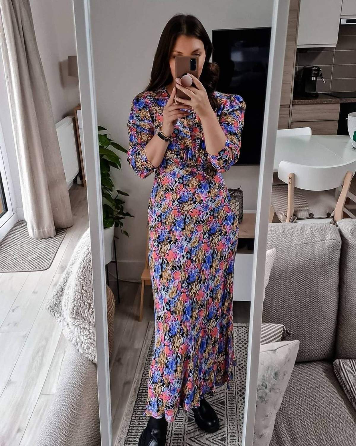 M&S X Ghost Floral Empire Line Midi Tea Dress