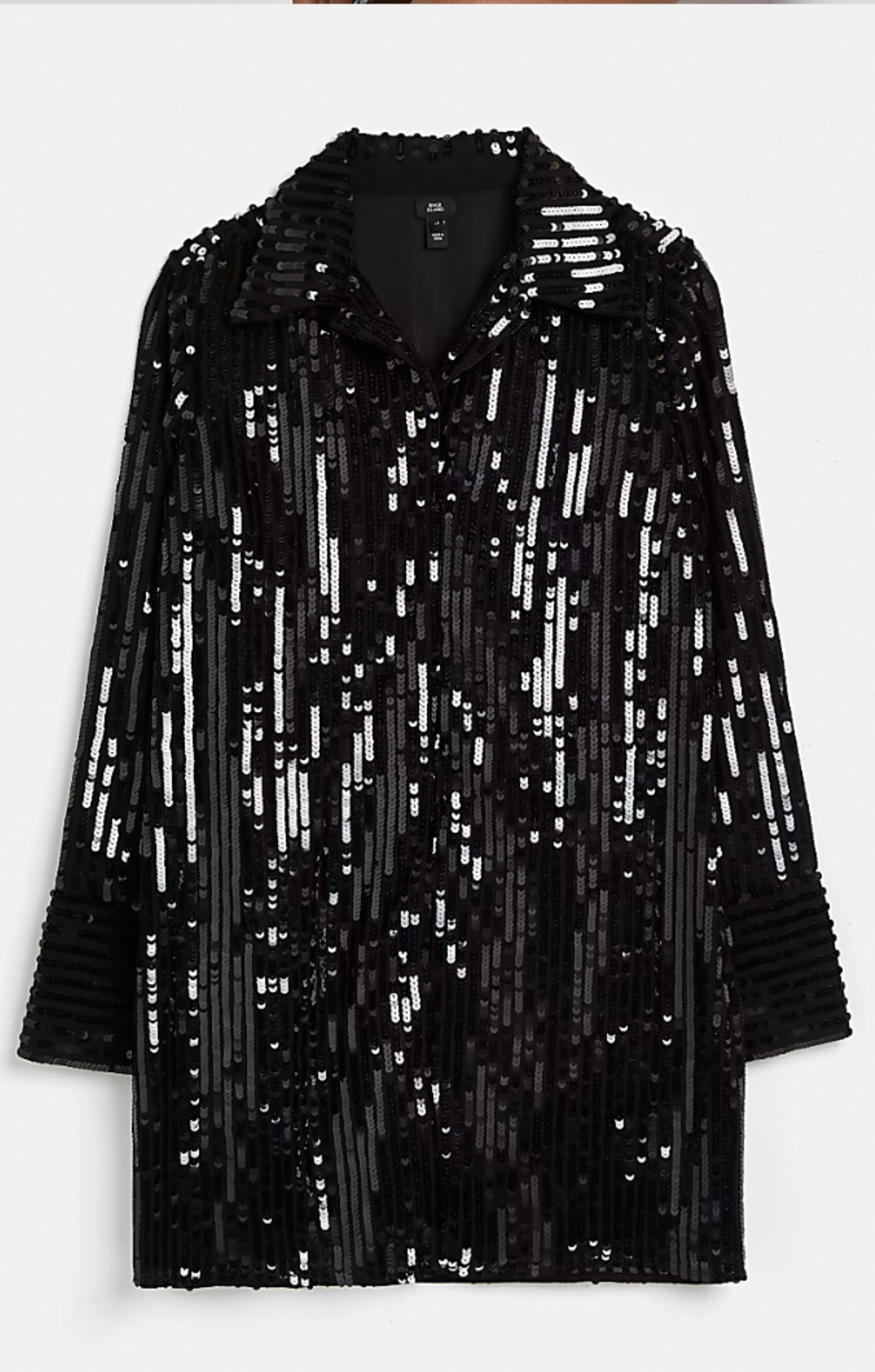 River Island Black Camila Mini Shirt Dress
