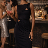 Amy Lynn Harlie Black Heart Cut Out Maxi Dress