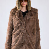 Glamorous Smoke Brown Faux Fur Coat