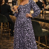 Whistles Georgie Ribbon Print Maxi Dress In Purple