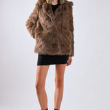 Glamorous Smoke Brown Faux Fur Coat
