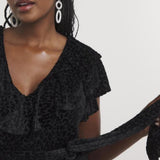 Joanna Hope Maxi Ruffle Burnout Dress