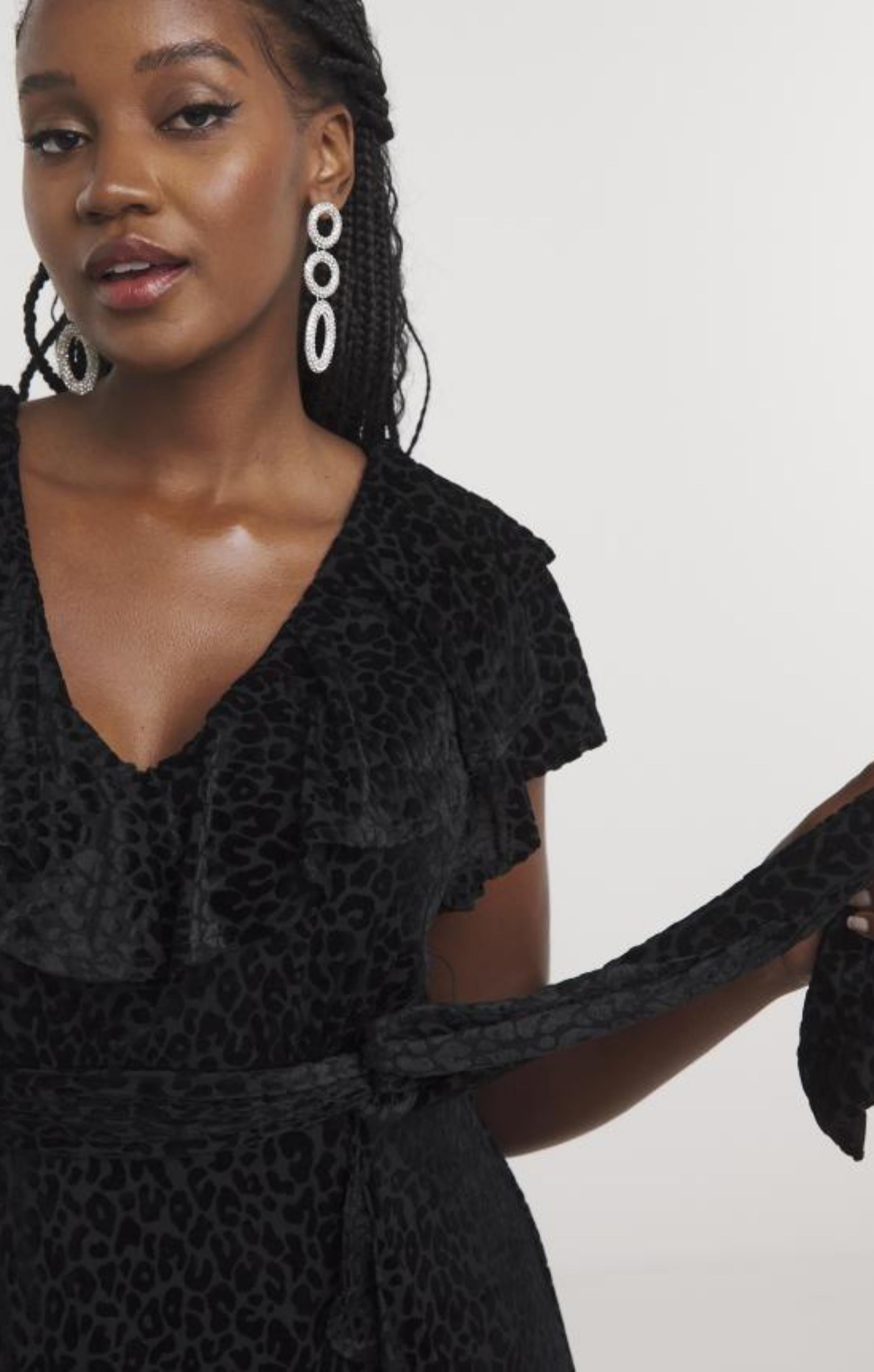 Joanna Hope Maxi Ruffle Burnout Dress
