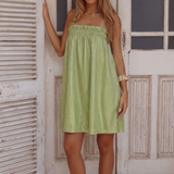 Pieces Cami Babydoll Mini Dress In Lime