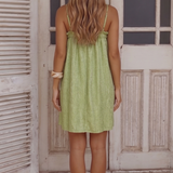 Pieces Cami Babydoll Mini Dress In Lime