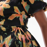 Topshop Wrap Detail Midi Dress In Floral Print